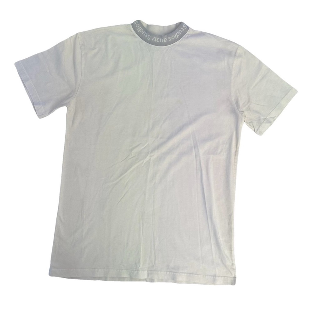 Acne Studios logo mock neck TShirt Rayon white S Used